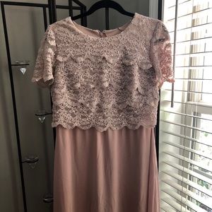 Pink lace formal dress